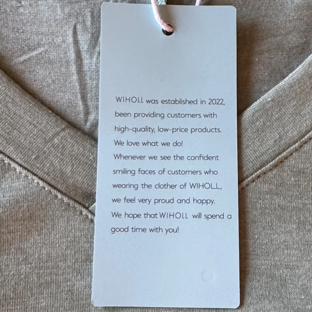 WIHOLL Sage Green Ruched Hem V-Neck Tee – XL (NWT) - Picture 7 of 10